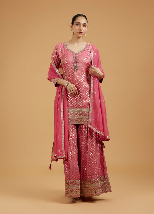 Mohey Women Pink Majesty Sharara Suit