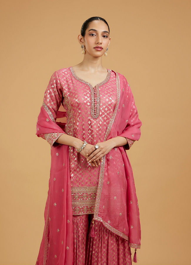 Mohey Women Pink Majesty Sharara Suit
