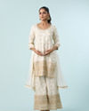 Lustrous Cream Palazzo Suit