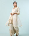 Mohey Women Lustrous Cream Palazzo Suit