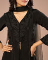 Mohey Women Black Majestic Anarkali Suit Ensemble