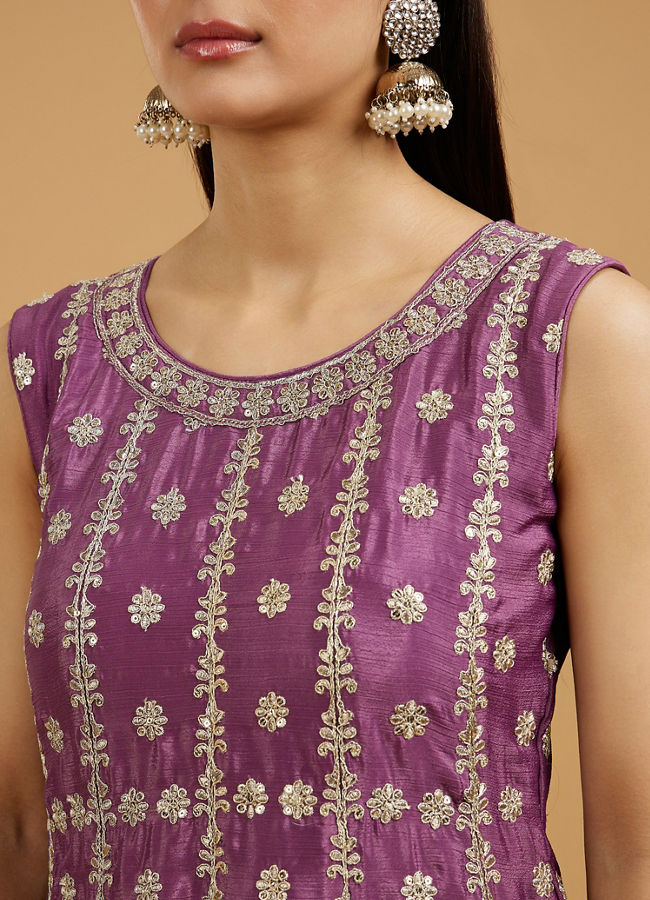 Mohey Women Lavish Purple Palazzo Suit Ensemble