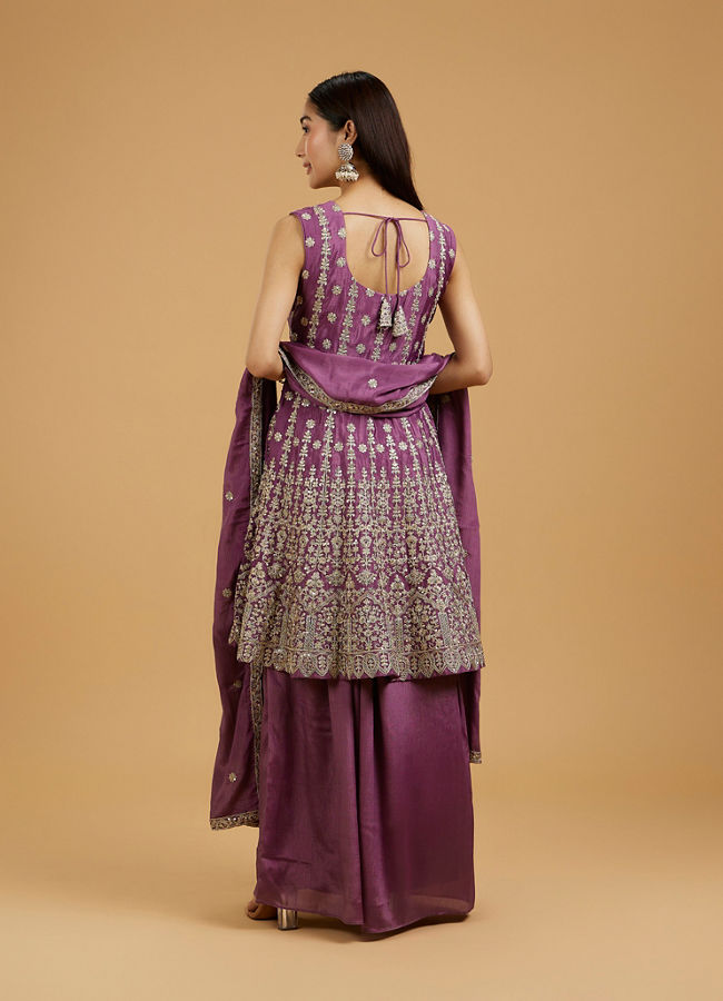 Mohey Women Lavish Purple Palazzo Suit Ensemble