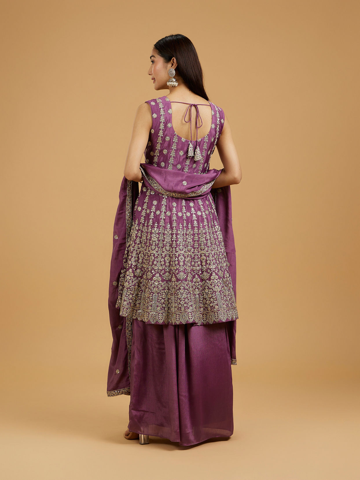 Mohey Women Lavish Purple Palazzo Suit Ensemble