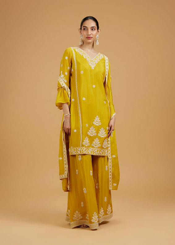 Mohey Women Sunshine Yellow Sublime Palazzo Suit