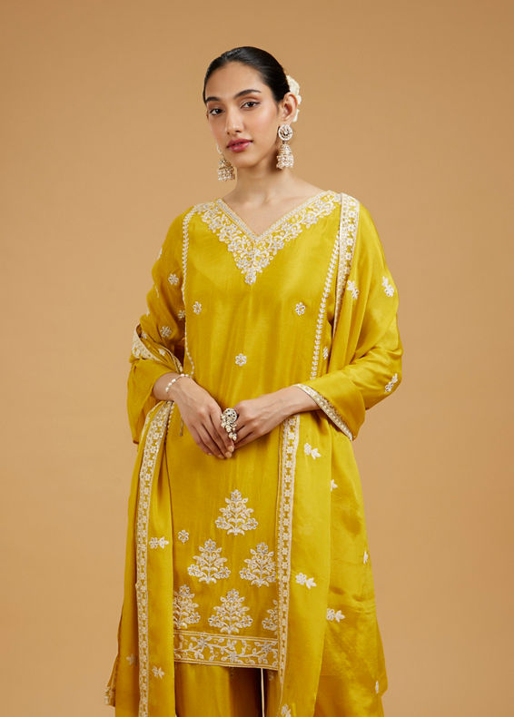 Mohey Women Sunshine Yellow Sublime Palazzo Suit