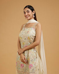 Mohey Women Cream Elegance Palazzo Suit