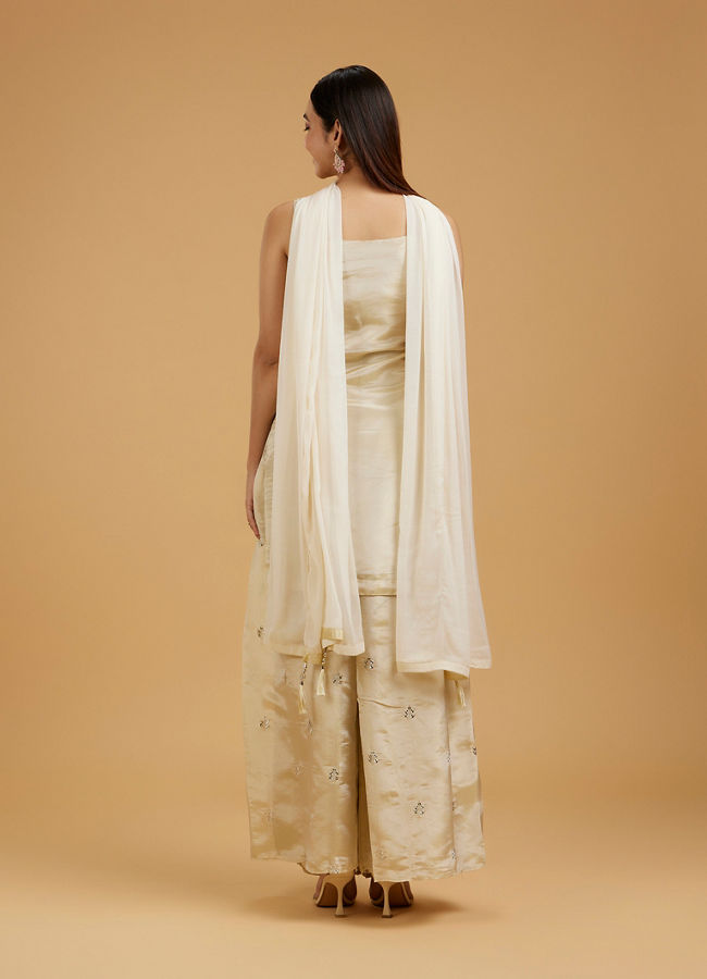 Mohey Women Cream Elegance Palazzo Suit