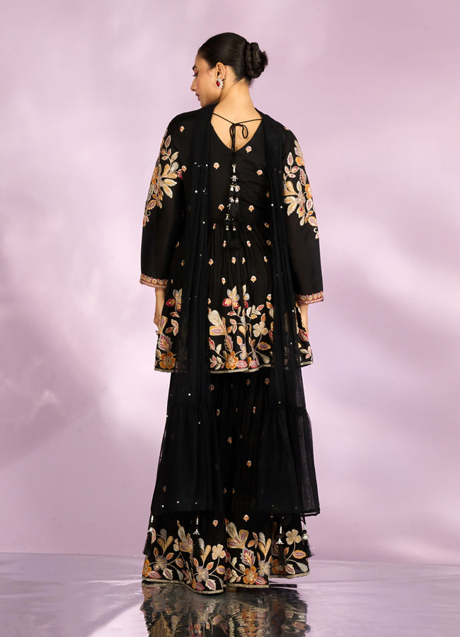 Mohey Women Radiant Black Sharara Suit