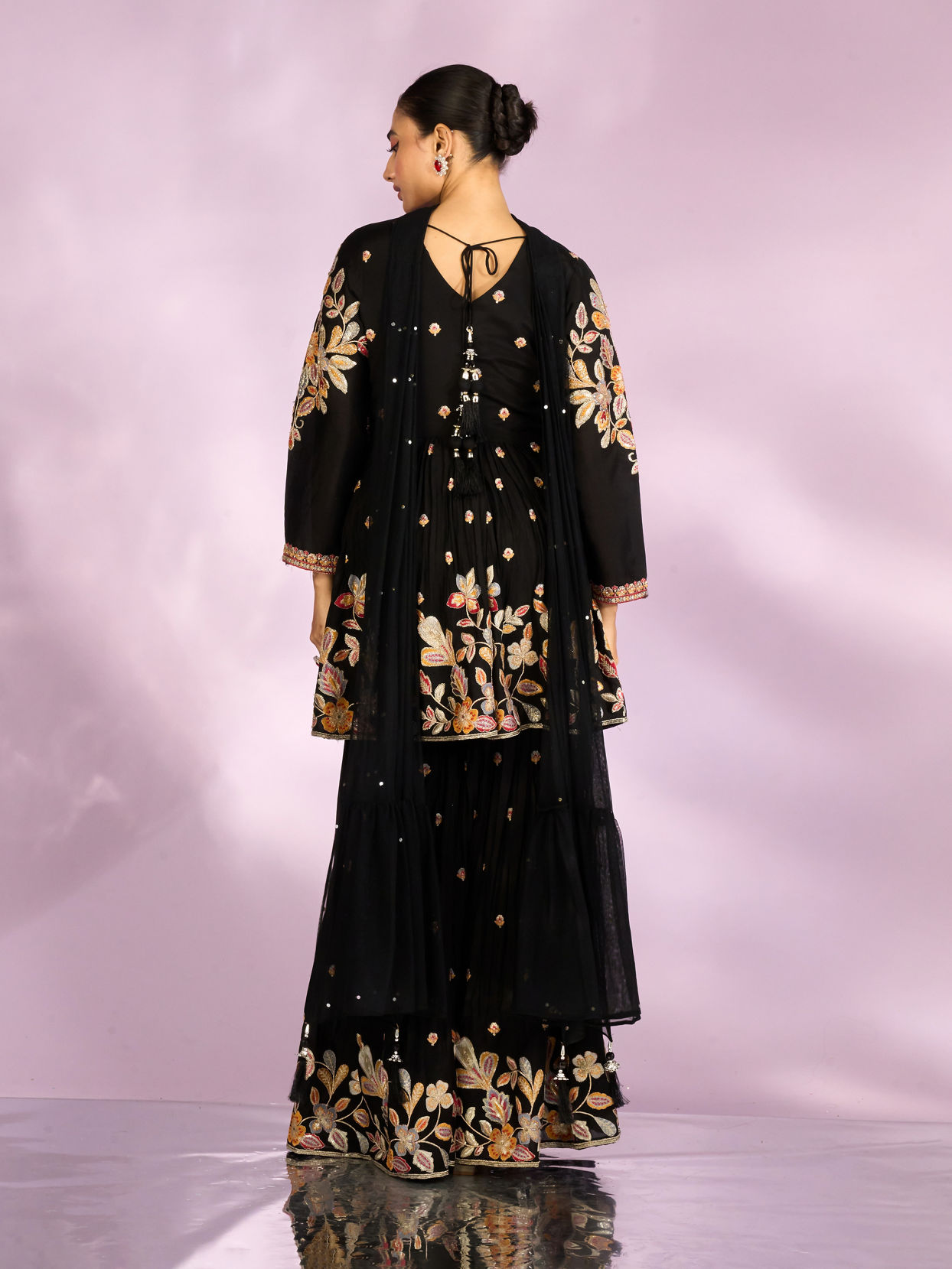 Mohey Women Radiant Black Sharara Suit