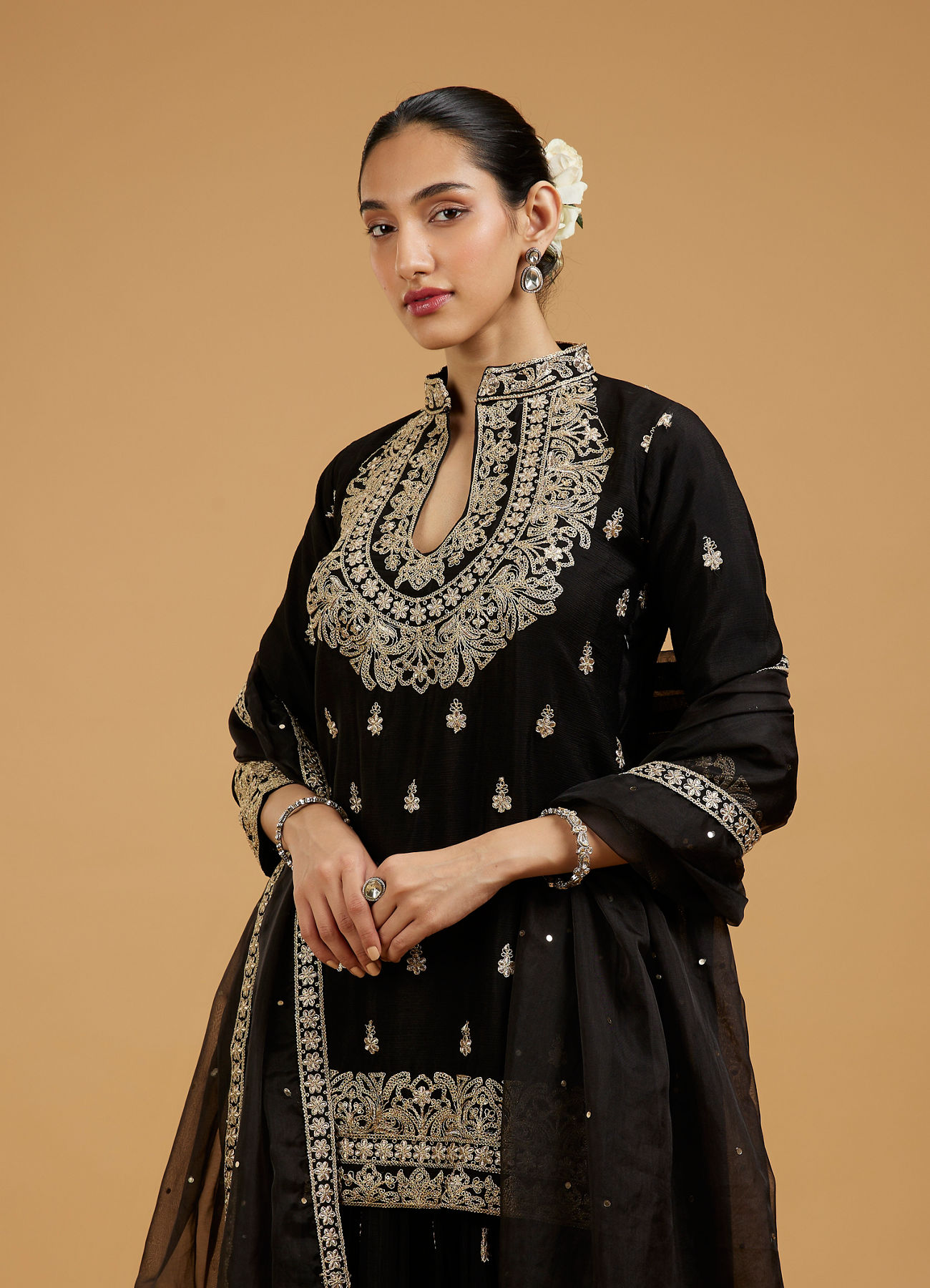 Mohey Women Elegant Black Palazzo Suit