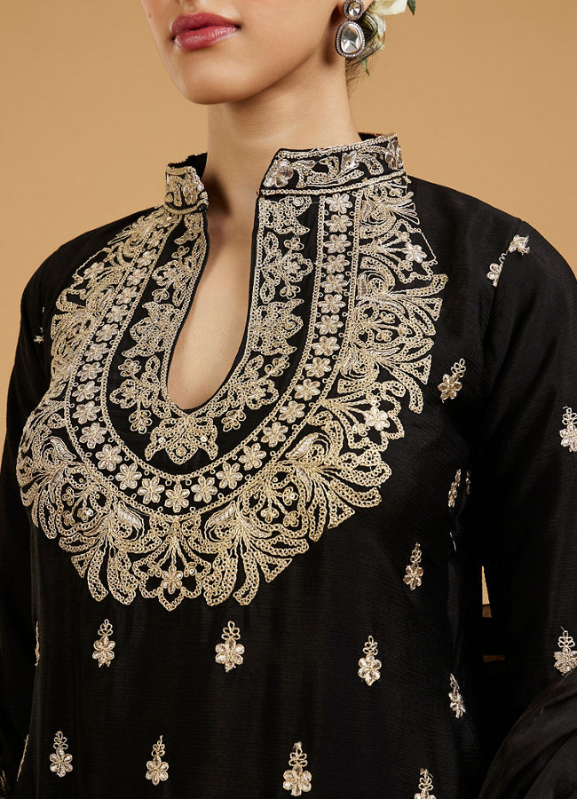 Mohey Women Elegant Black Palazzo Suit