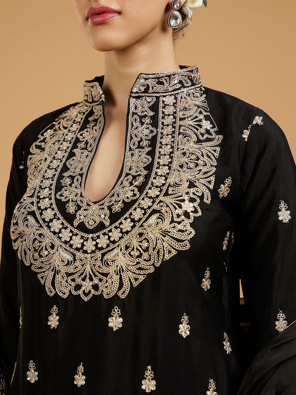 Mohey Women Elegant Black Palazzo Suit