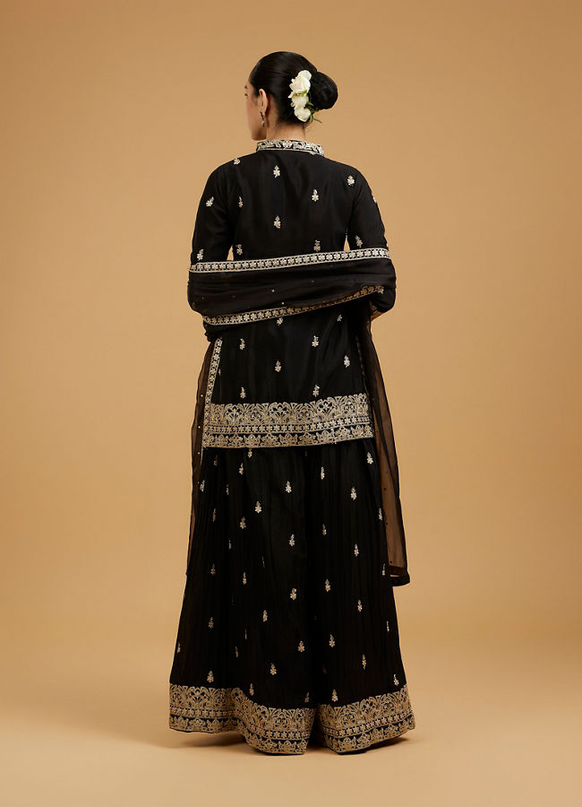 Mohey Women Elegant Black Palazzo Suit