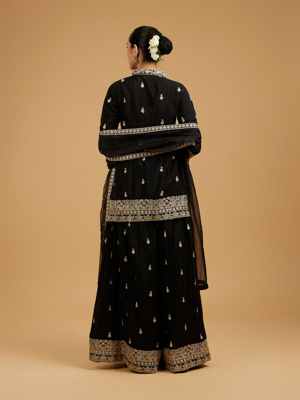 Mohey Women Elegant Black Palazzo Suit