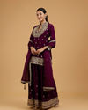 Mohey Women Wine Enchantment Palazzo Suit
