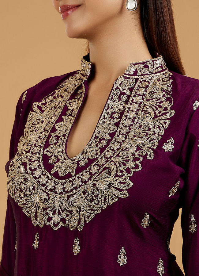 Mohey Women Wine Enchantment Palazzo Suit