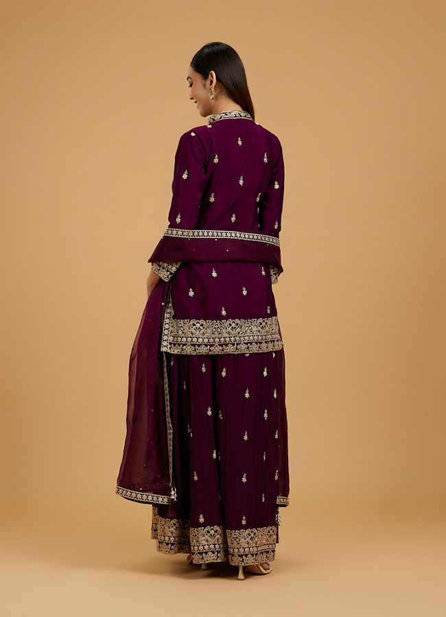 Mohey Women Wine Enchantment Palazzo Suit