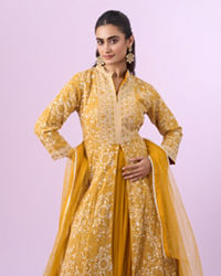 Mohey Women Mustard Yellow Georgette Anarkali Suit