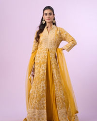 Mohey Women Mustard Yellow Georgette Anarkali Suit