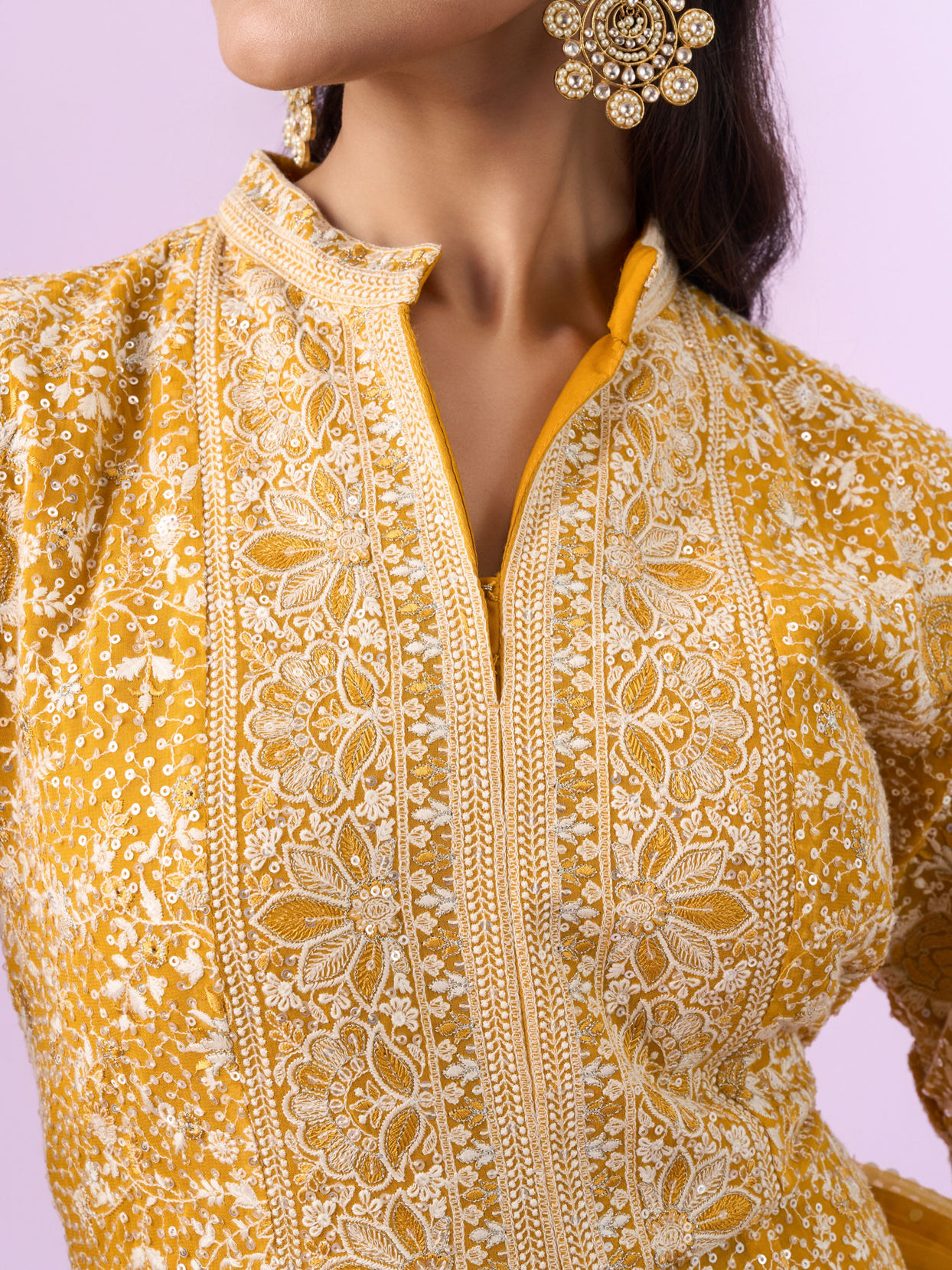 Mohey Women Mustard Yellow Georgette Anarkali Suit