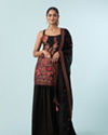 Radiant Black Georgette Stitched Palazzo Suit