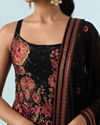 Mohey Women Radiant Black Georgette Stitched Palazzo Suit