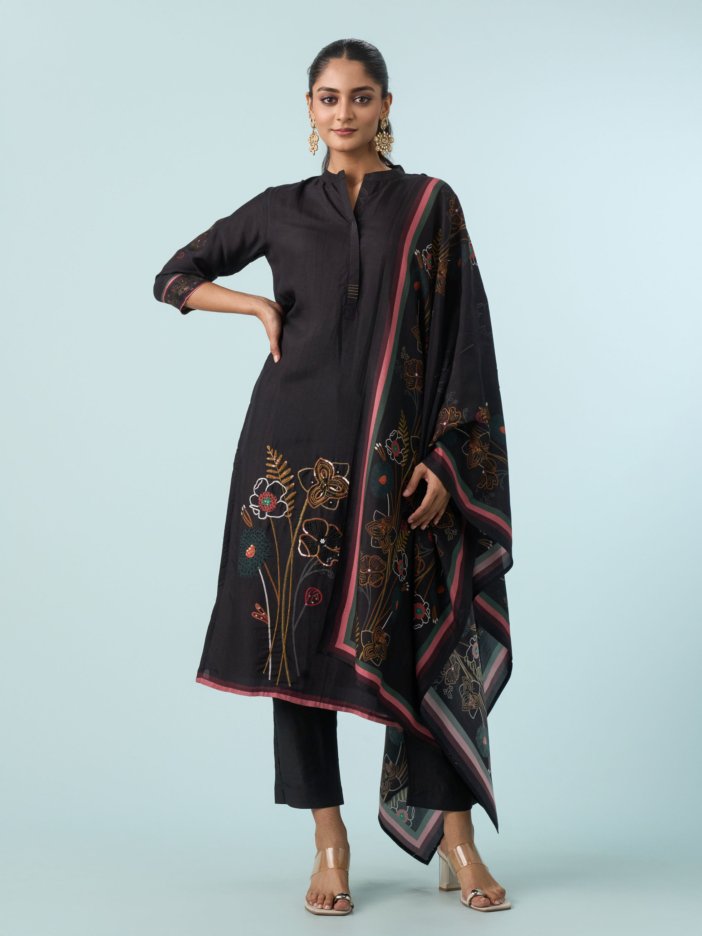 Mohey Women Elegant Black Straight Suits