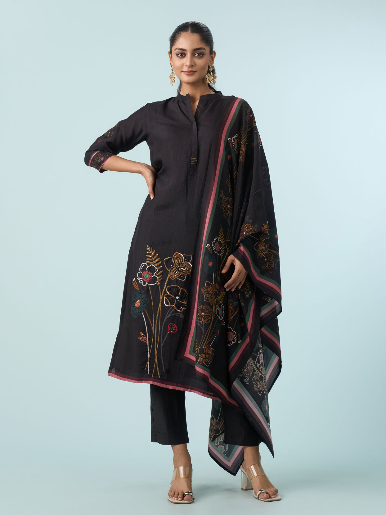 Mohey Women Elegant Black Straight Suits