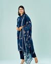 Mohey Women Indigo Blue Rayon Stitched Suit