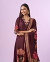 Mohey Women Maroon Straight Suit