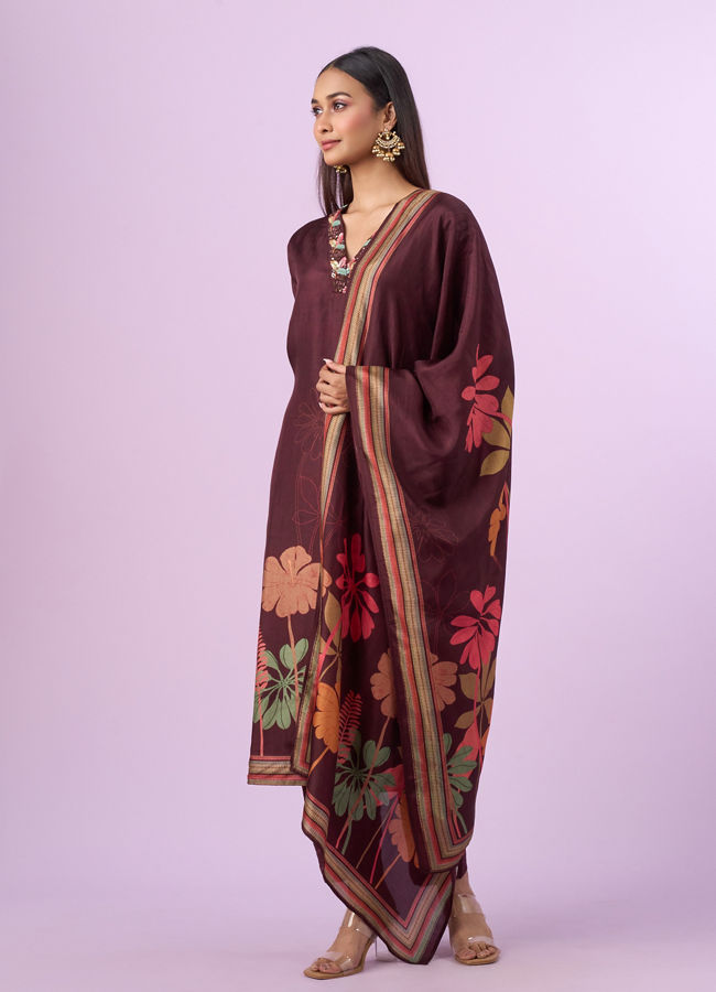 Mohey Women Maroon Straight Suit