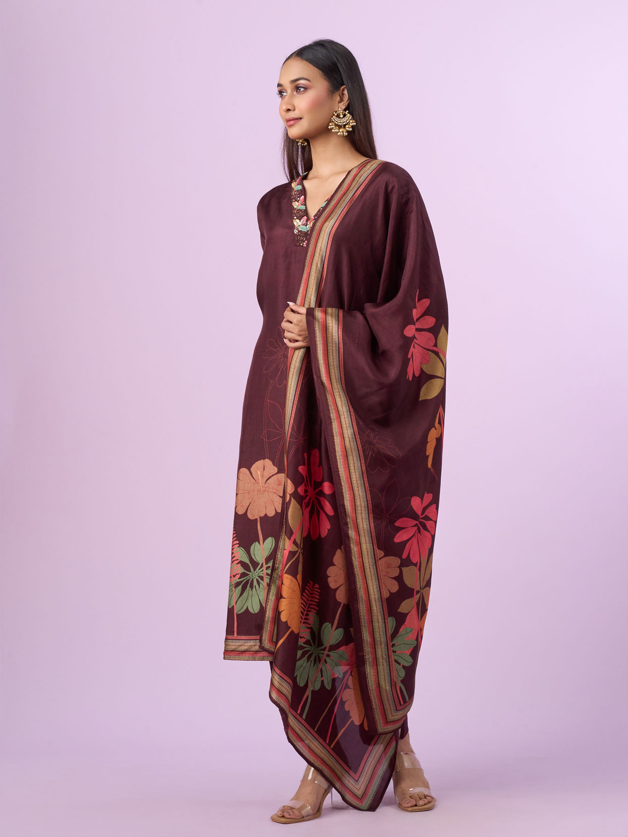Mohey Women Maroon Straight Suit