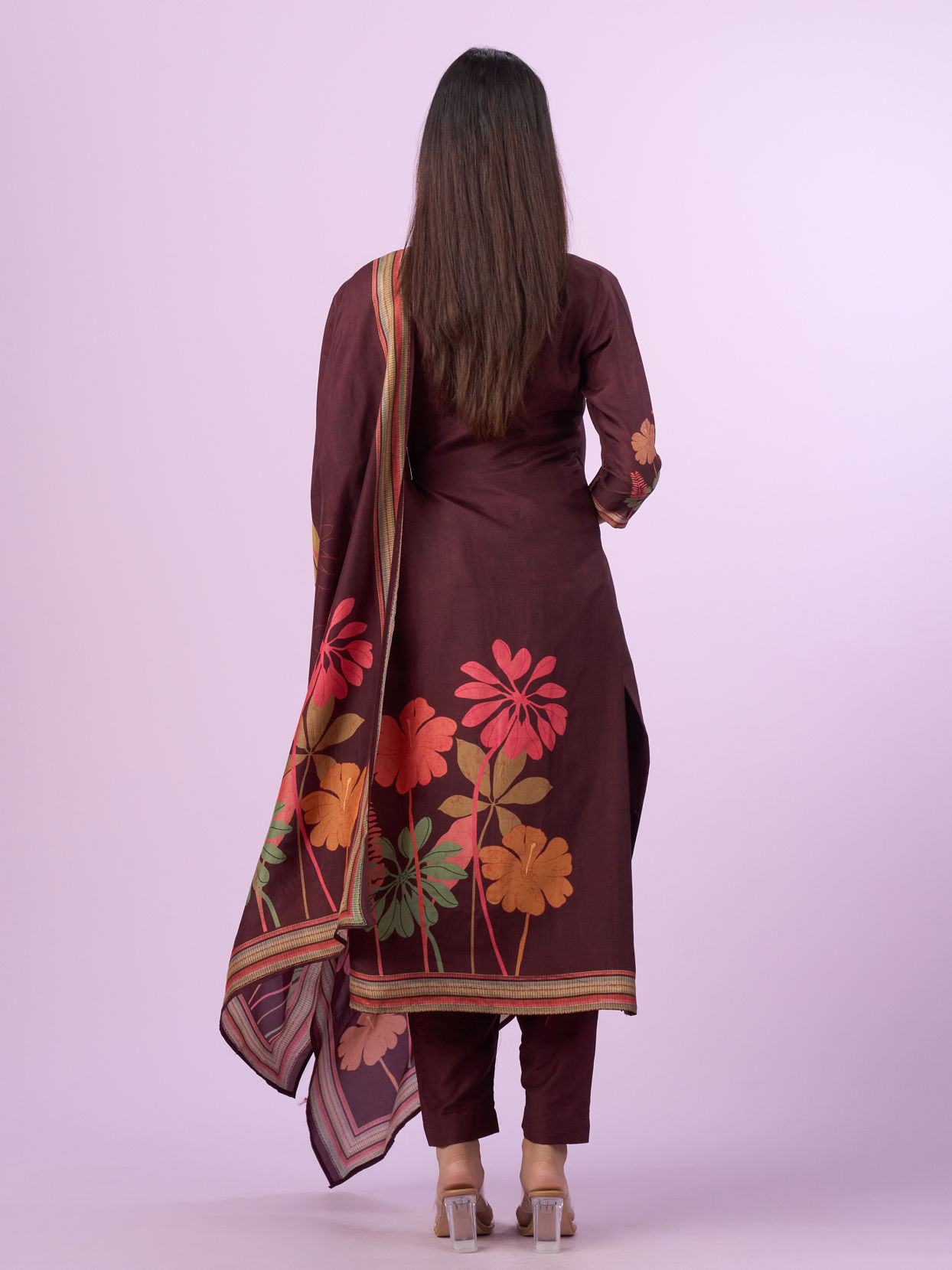 Mohey Women Maroon Straight Suit