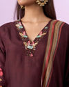 Mohey Women Maroon Straight Suit