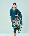 Enthralling Blue Straight Stitched Suit