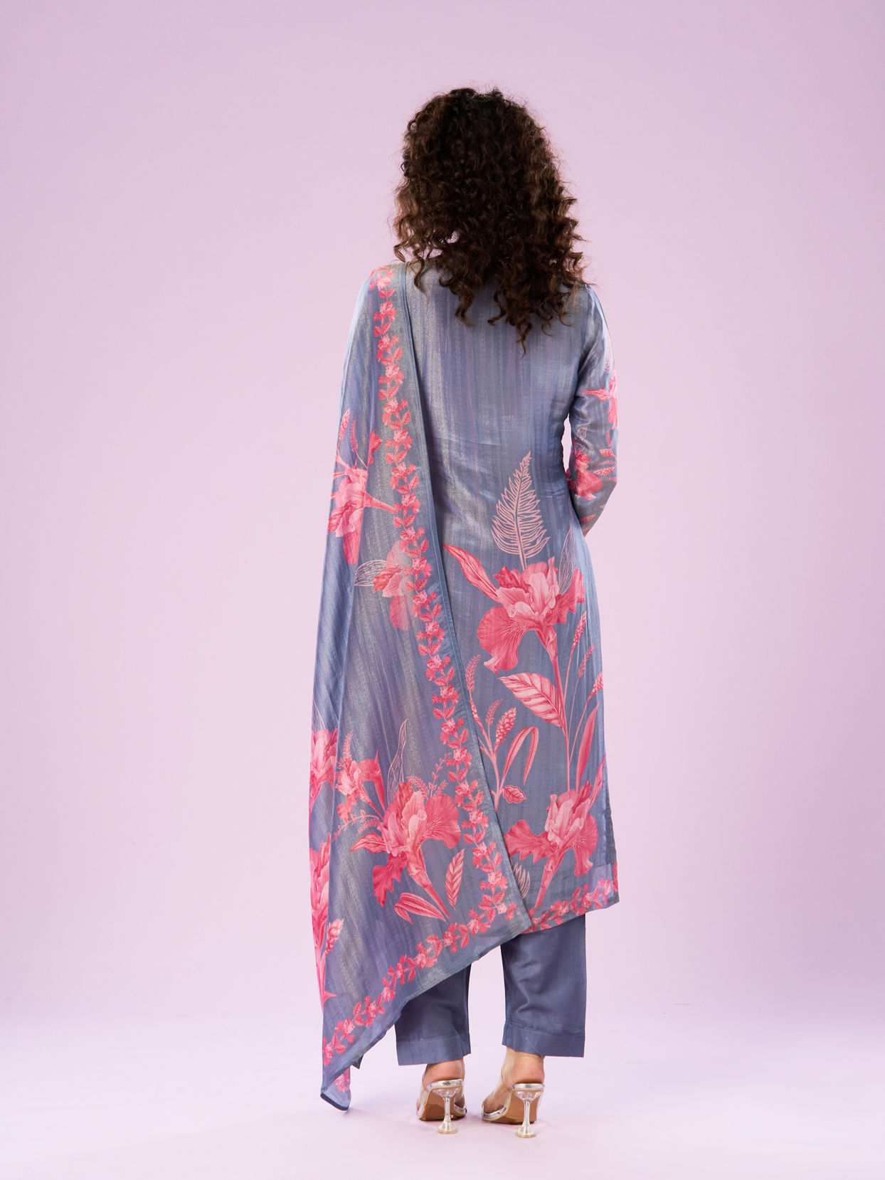 Mohey Women Elegant Indigo Blue Stitched Suit
