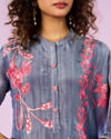 Mohey Women Elegant Indigo Blue Stitched Suit