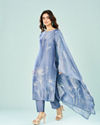 Mohey Women Indigo Blue Art Silk Straight Suit