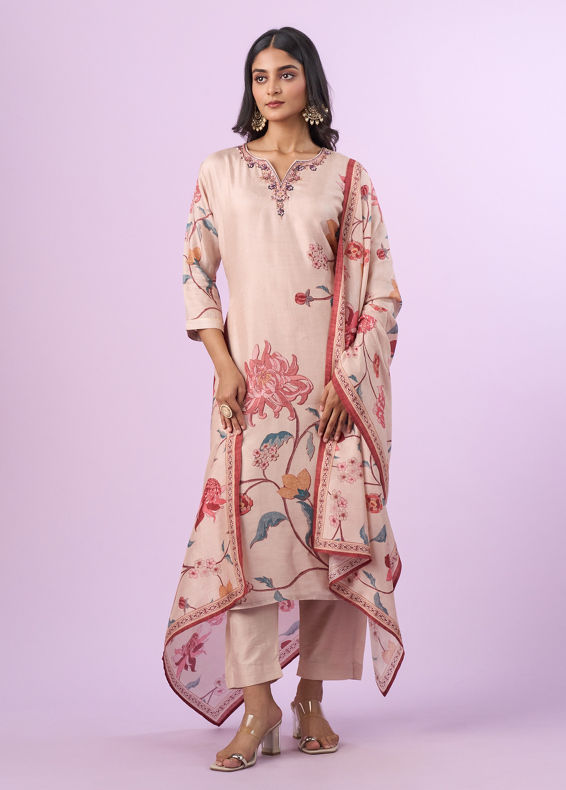 Mohey Women Sublime Beige Straight Suit