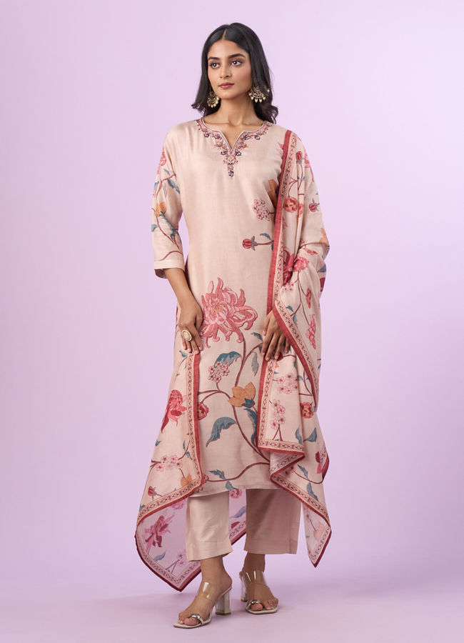 Mohey Women Sublime Beige Straight Suit