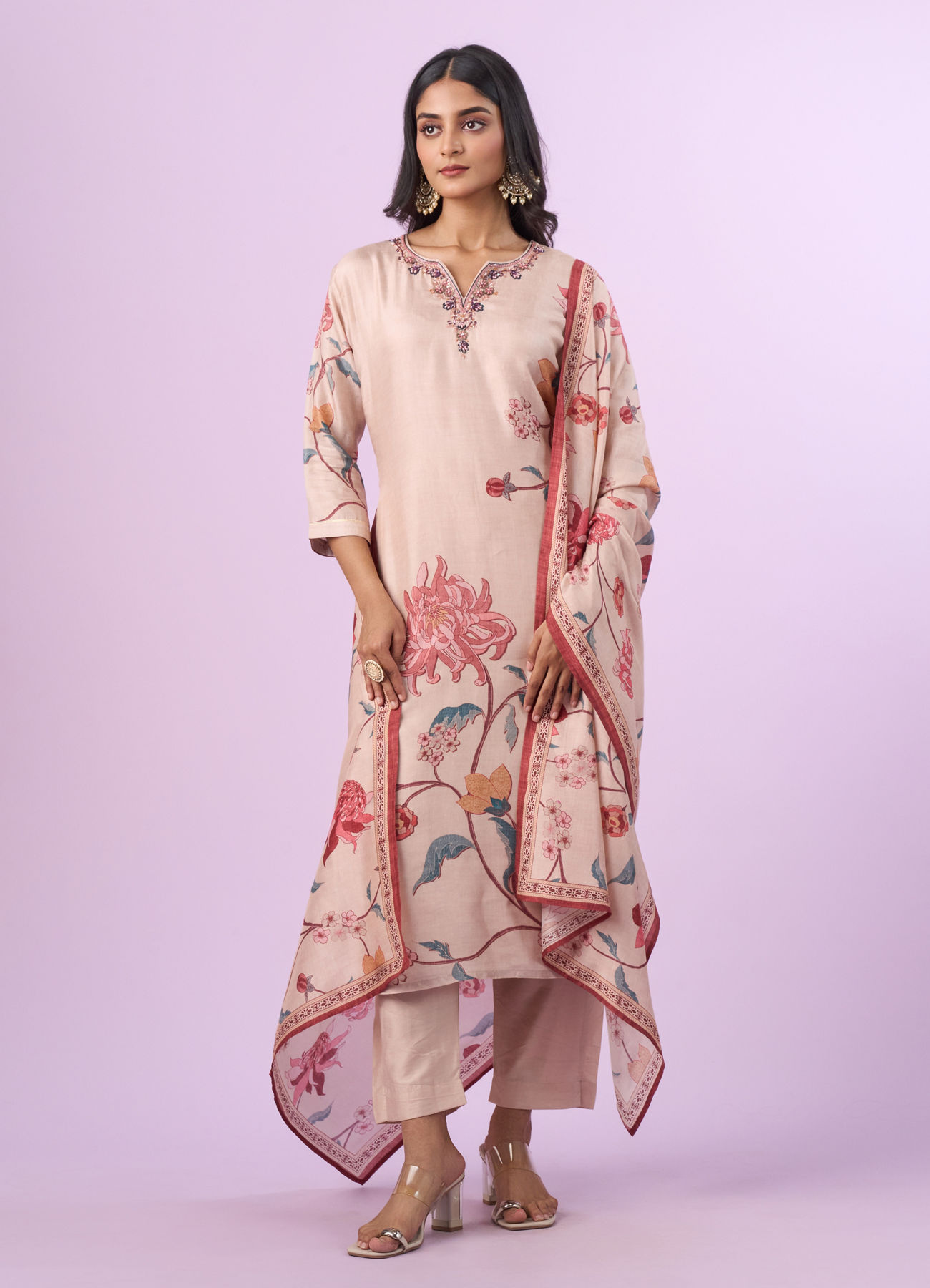 Mohey Women Sublime Beige Straight Suit