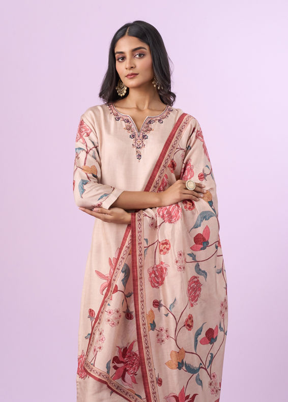 Mohey Women Sublime Beige Straight Suit