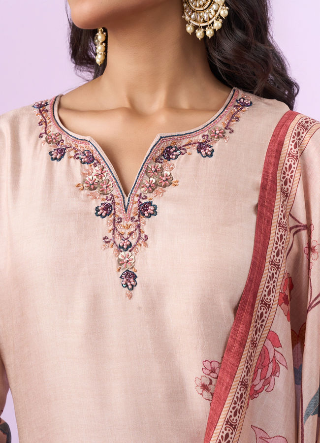 Mohey Women Sublime Beige Straight Suit