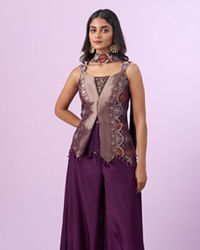 Mohey Women Dark Purple Elegance Indo Western
