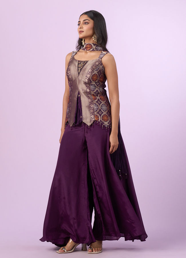 Mohey Women Dark Purple Elegance Indo Western