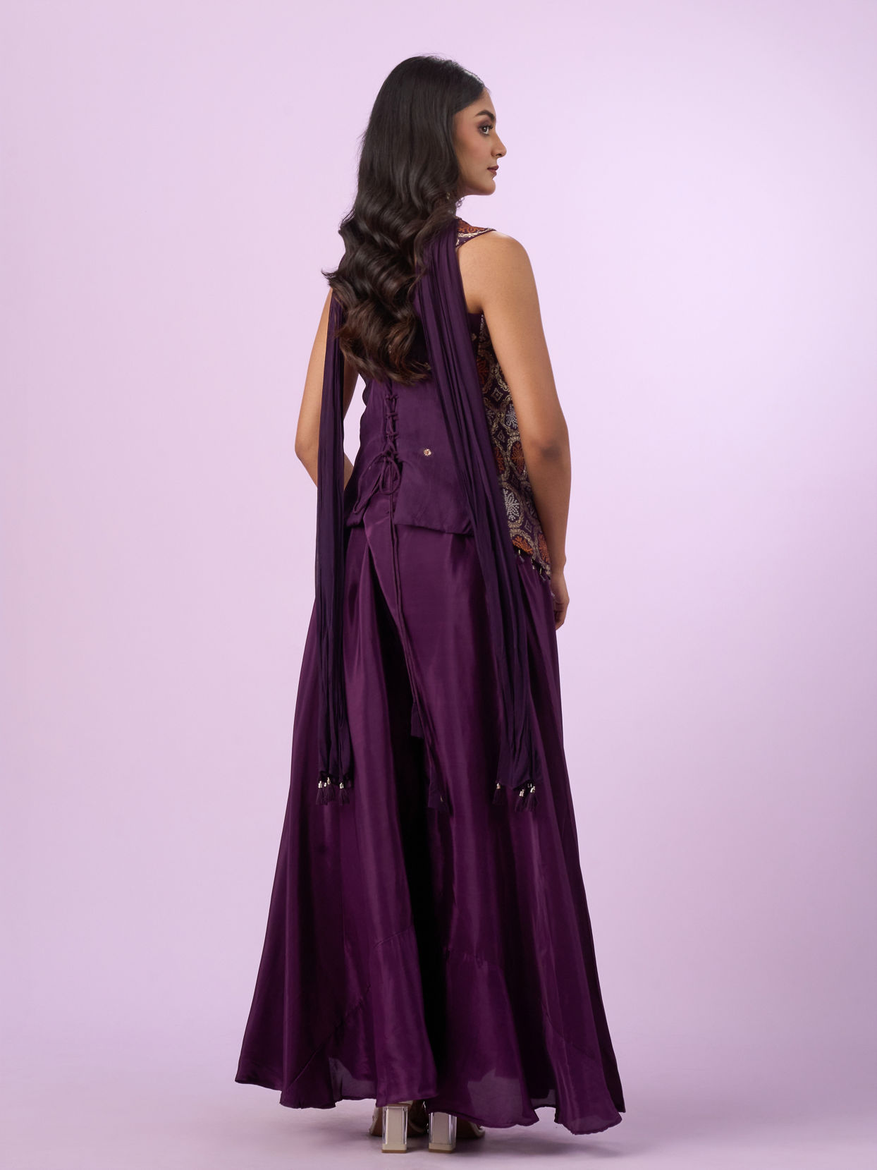 Mohey Women Dark Purple Elegance Indo Western