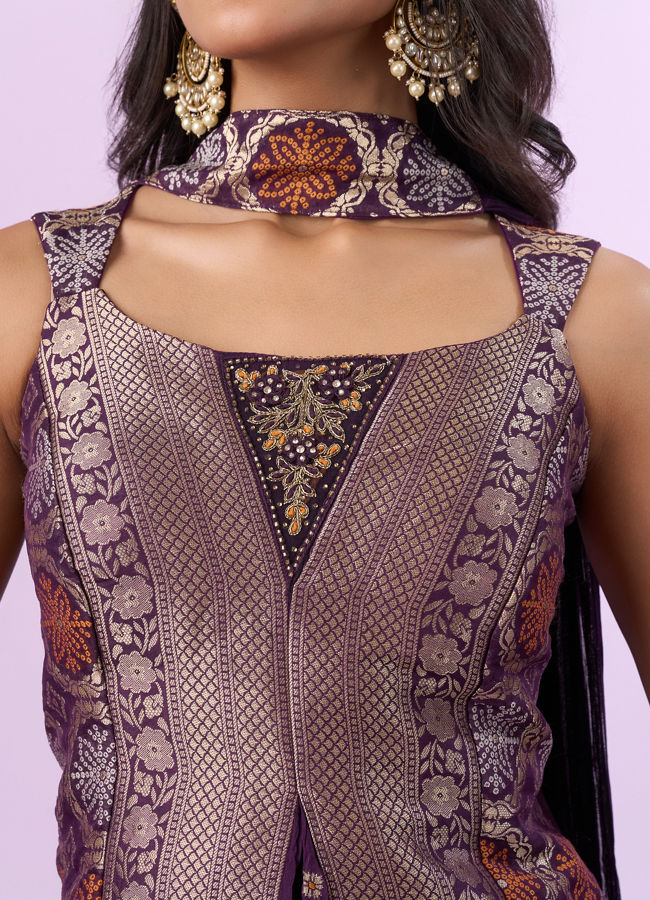 Mohey Women Dark Purple Elegance Indo Western