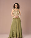 Charming Pista Green Peplum Indo Western