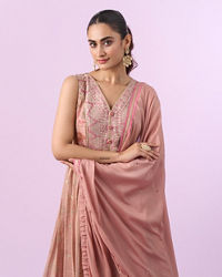 Mohey Women Elegant Pink Art Silk Anarkali